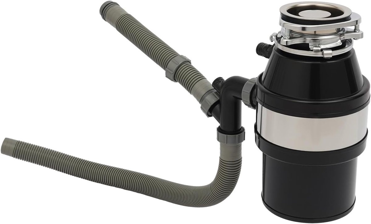 Keukenafvalverwijderaar - Afvalhakmolen - Voedselresten Verwerken - Pneumatische Schakelaar - 1 Liter Inhoud - Zilver