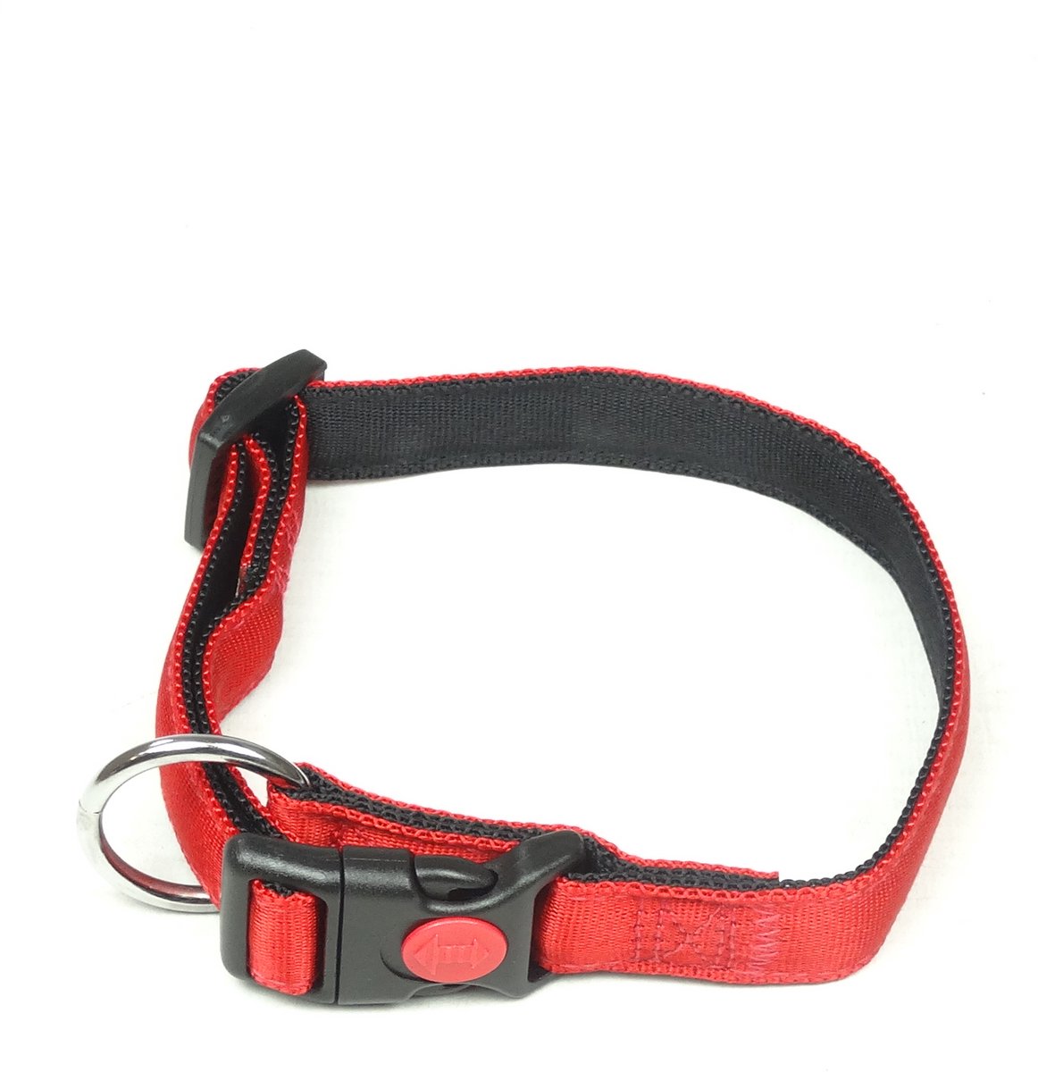 De-Tail Halsband Nylon met zachte voering en snelsluiting 20 mm x 30-45 cm Rood