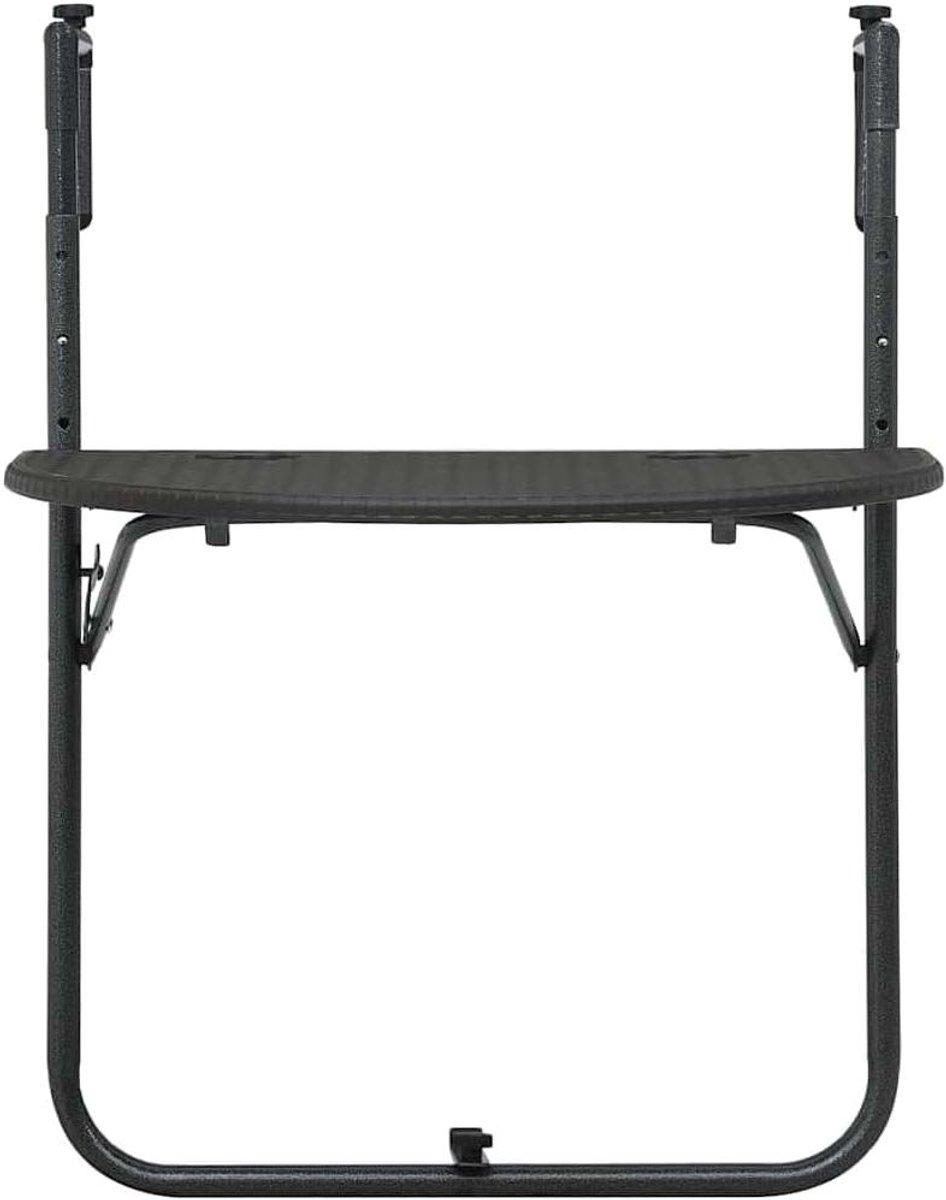 Balkon Hangtafel - Balkontafel Klaptafel - Buiten Genieten - In Hoogte Verstelbaar - 60 x 64 x 83.5 cm - Bruin