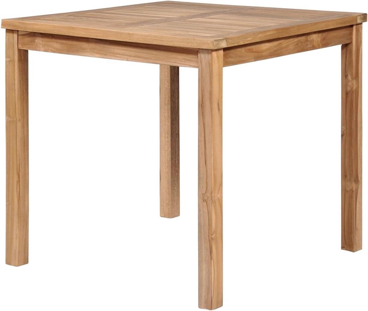 Tuintafel Massief Hout - Terrastafel Buitenmeubel - Buiten Eten - Waterbestendig Teakhout - 80 x 80 x 77 cm - Natuurlijk