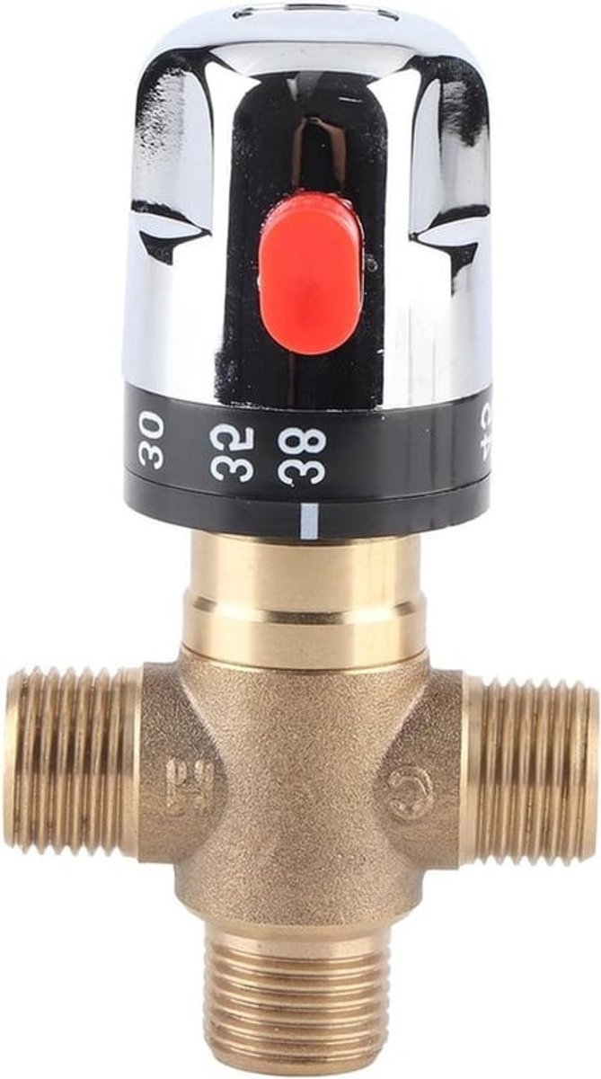 - 3-Weg Messing Thermostatische Mengkraan - Temperatuurregeling - Douchesysteem - Automatisch - Contactloos - Badkamerkraan - Geschikt voor diverse modellen - Wit en Chroom