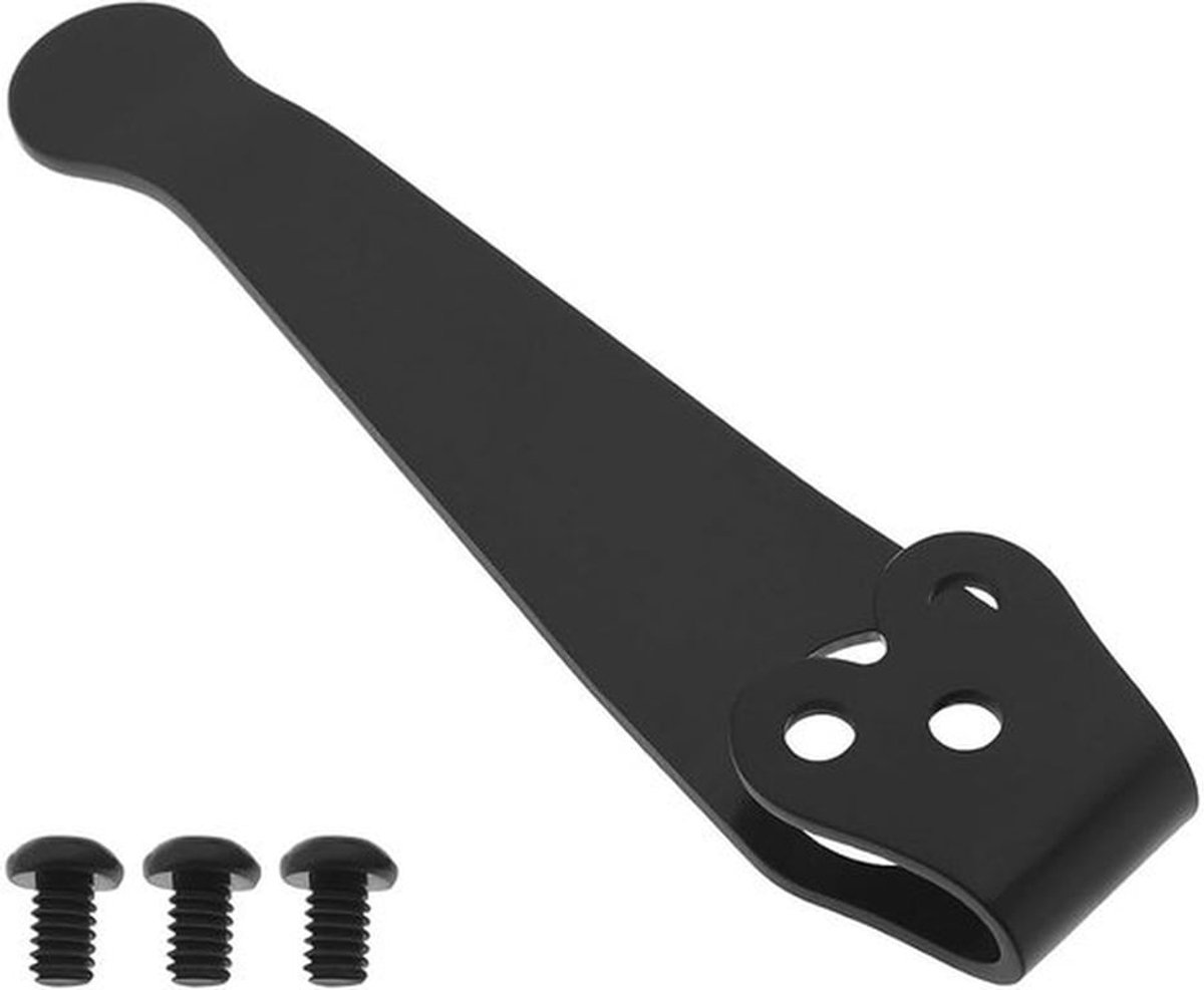 Verbeterde diepe draagtas clip met 2-56UNC schroeven - Draagbare taille clips - Geschikt voor Spyderco C81 C10 C11 - Zwarte - Draagclip - Spyderco compatibel - Zwart 1 stuk