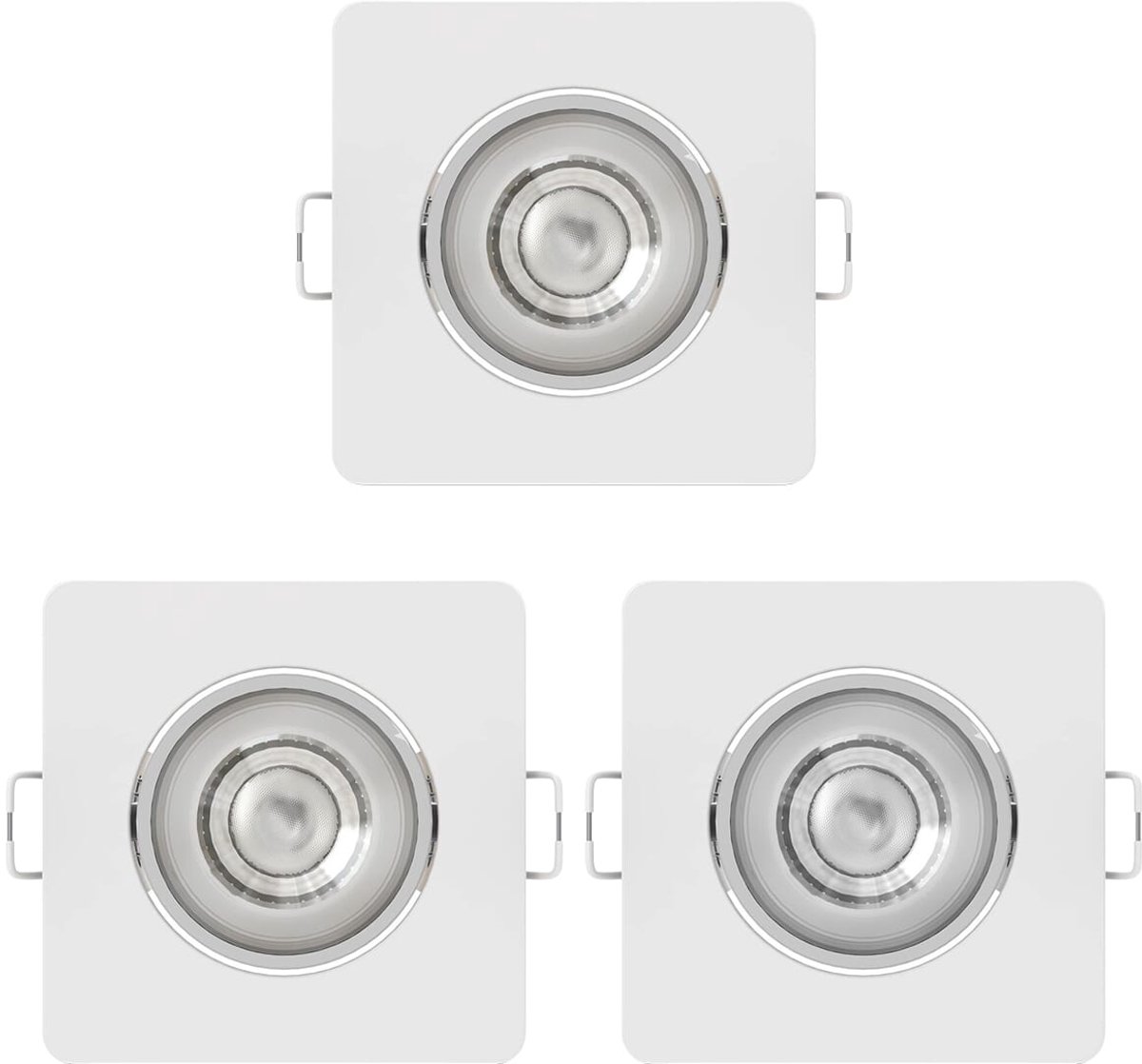 Modee LED Inbouwspot Vierkant - 4.8W 420 Lumen - 4000K Neutraal Wit - IP20 - Wit - 3 stuks