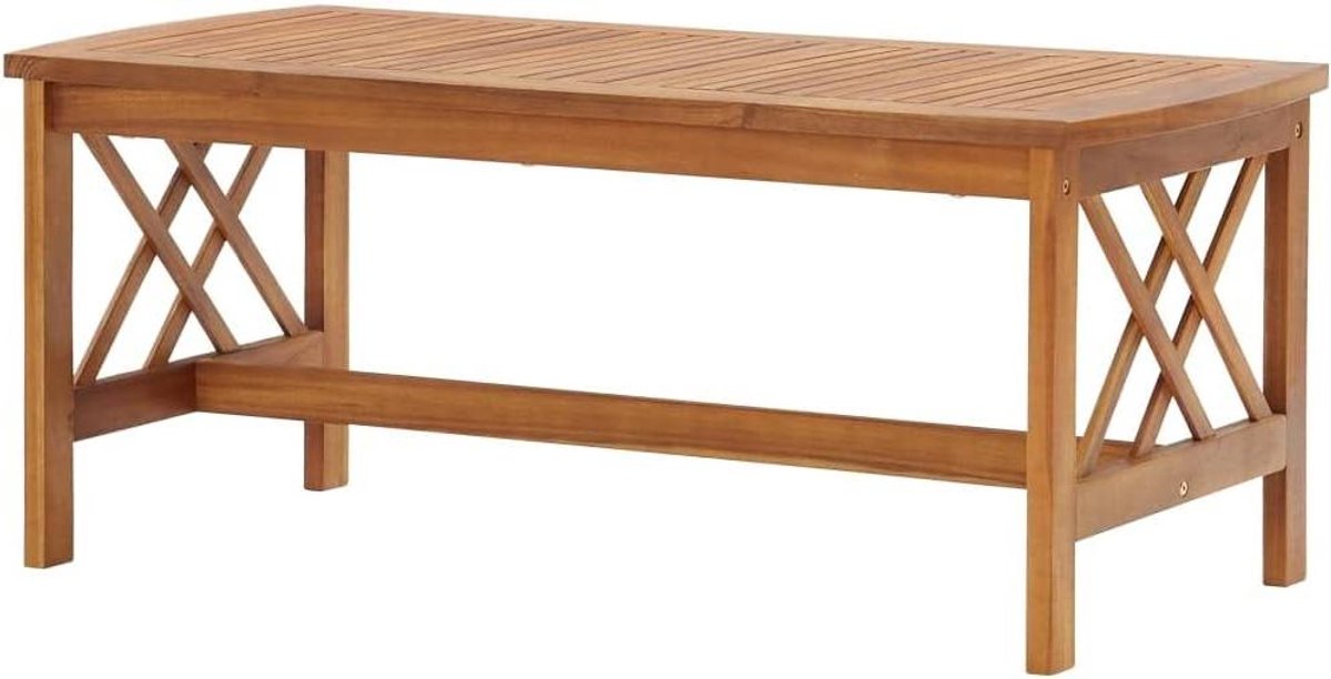 Salontafel Hout - Bijzettafel Koffietafel - Woonkamer Aankleden - Massief Acaciahout - 102x50x43 cm - Natuurlijk Hout