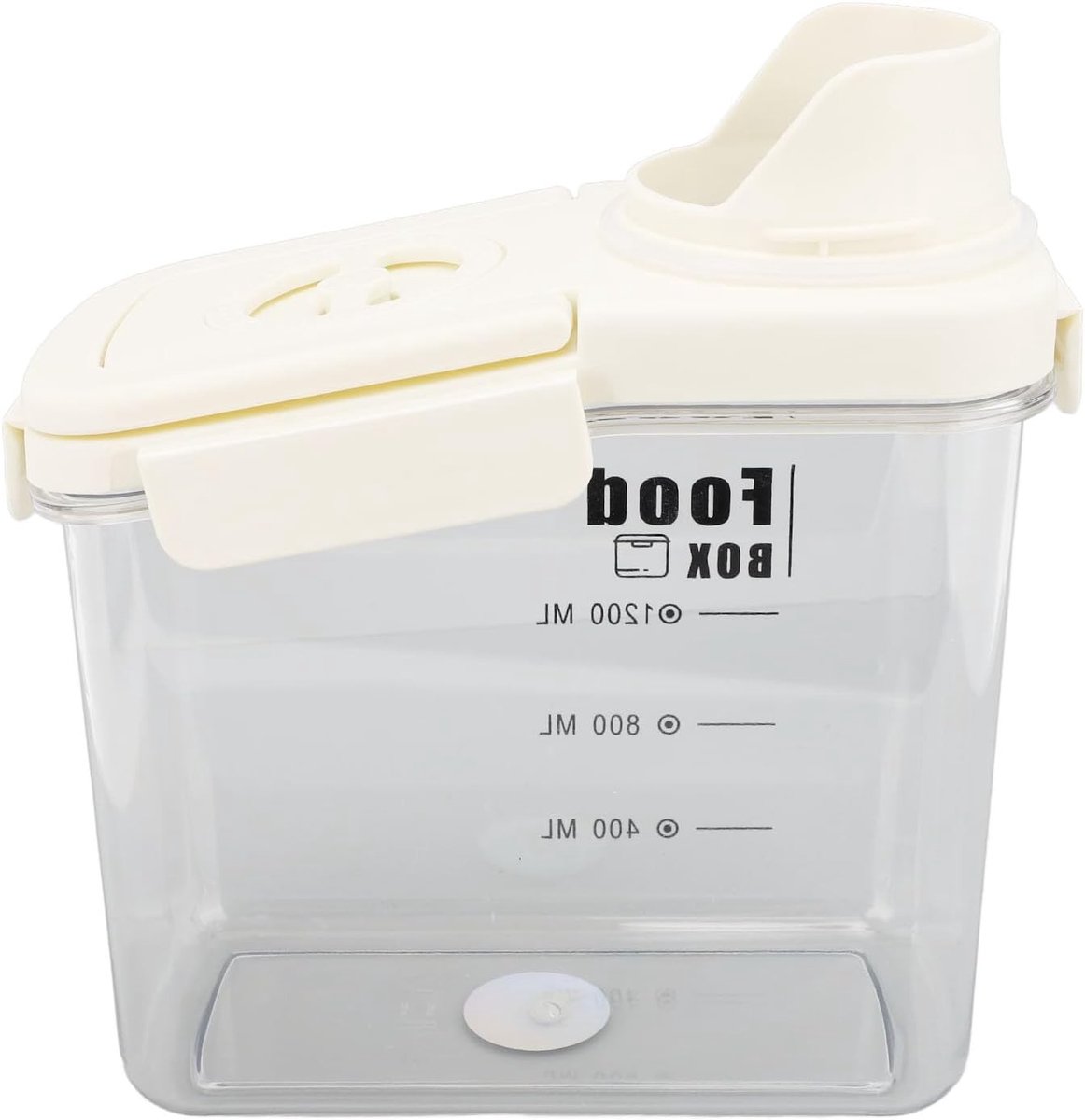 Cerealenopslagcontainer met luchtdichte afsluiting, ergonomisch ontwerp voor rijst, meel en bonen, ideaal voor de keuken, gemaakt van voedselveilig plastic (S)