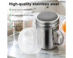 Handstrooiers set van 2, ideaal voor cacaostrooien, meelstrooien en het bakken van brood, veelzijdige accessoires voor suiker, kaneel en zout (60 mm)
