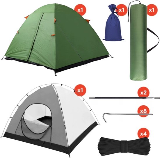 MOZY® - 2-Persoons Kampeertent - 150 x 205 x 120 cm - Muskietennet - met Draagtas - Waterbestendig - Kamperen - Camping - Tent van MOZY — afbeelding 5