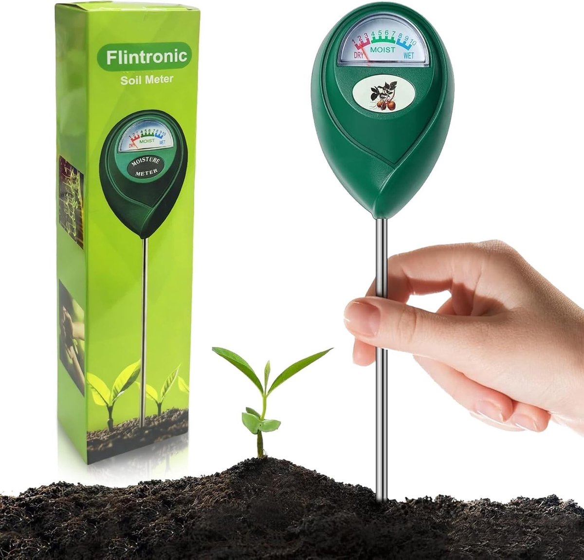 Nauwkeurige bodemvochtmeter voor tuin en landbouw, compact en lichtgewicht, geschikt voor binnen- en buitentuinen, eenvoudig in gebruik