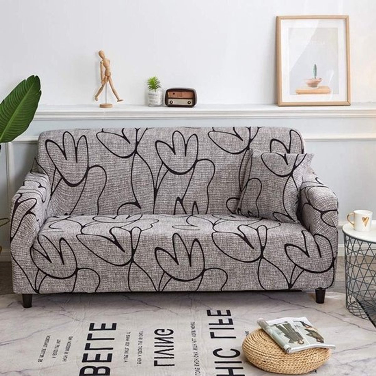 Universele Elastische Sofa Cover - Hond Kat Beschermhoes - Waterafstotend - Lichtbruin - 2