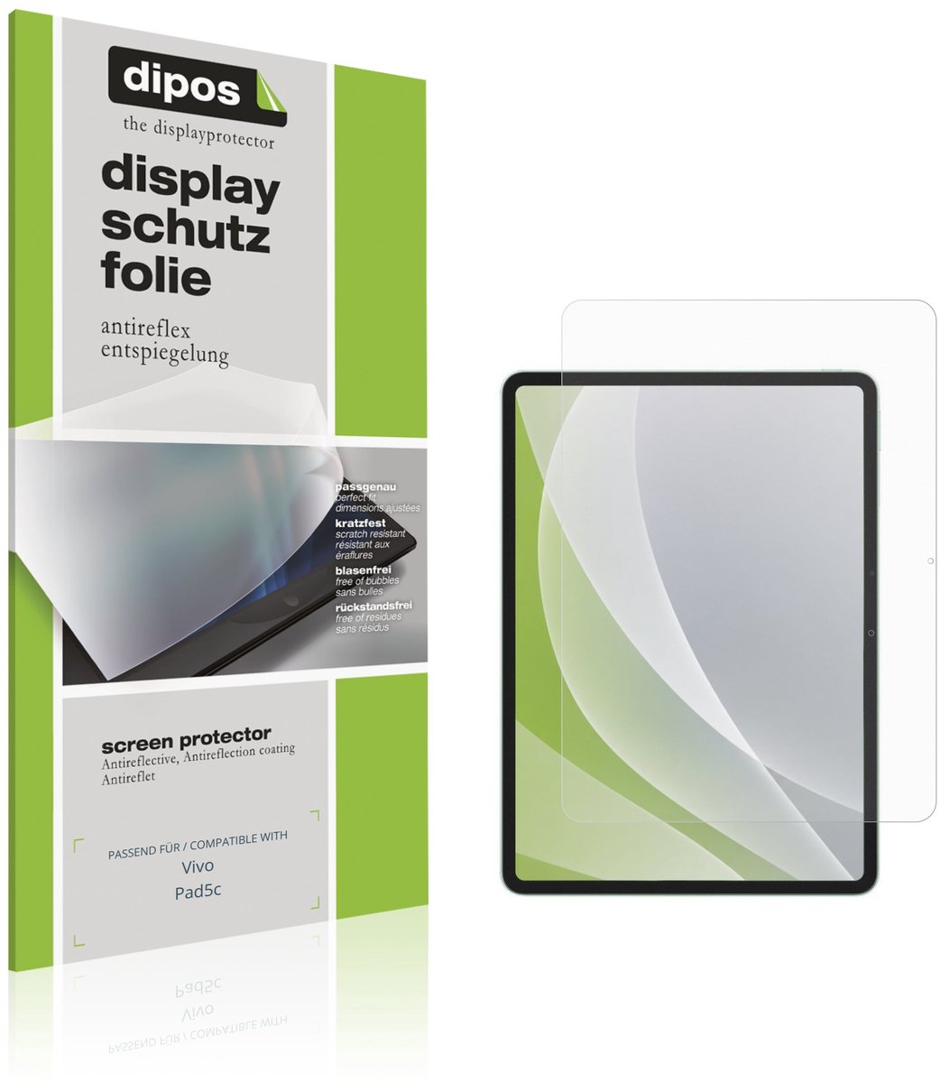 dipos – 2x Matte Beschermfolie geschikt voor Vivo Pad5c | Krasbestendige & antireflecterende Screenprotector Ultra-Thin