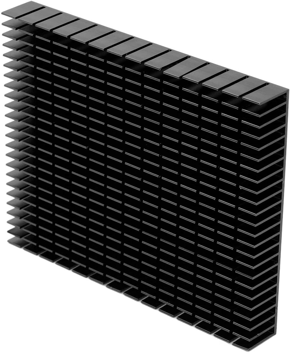 Aluminium Koellichaam - Koelblok Radiator - Efficiënte Koeling - Duurzaam Ontwerp - 150x120x20mm - Zwart