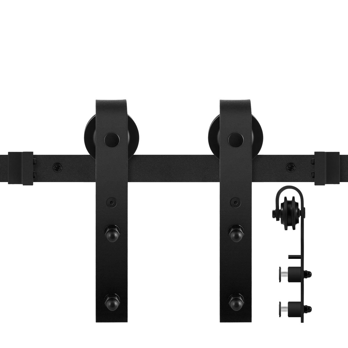 Schuifdeursysteem - Zwart - Staal verzinkt - GPF - GPF0500.61G Lanka zwart 150 cm, voor glazen schuifdeuren