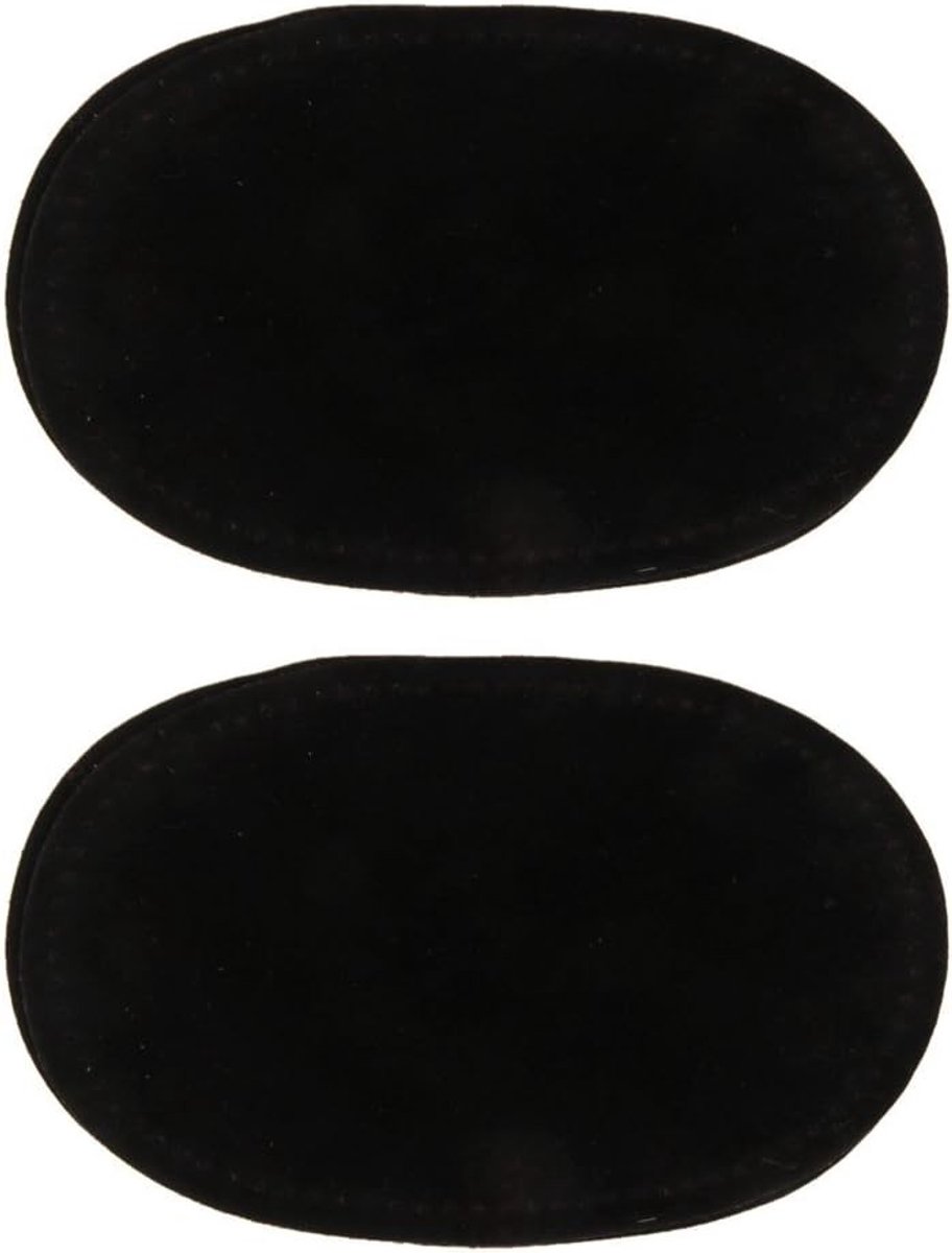 Elastische Zwarte Elbow en Knee Patches voor Kleding - 2 Stuks Ovalen Naaiapplicaties voor Reparatie en Creatieve Projecten