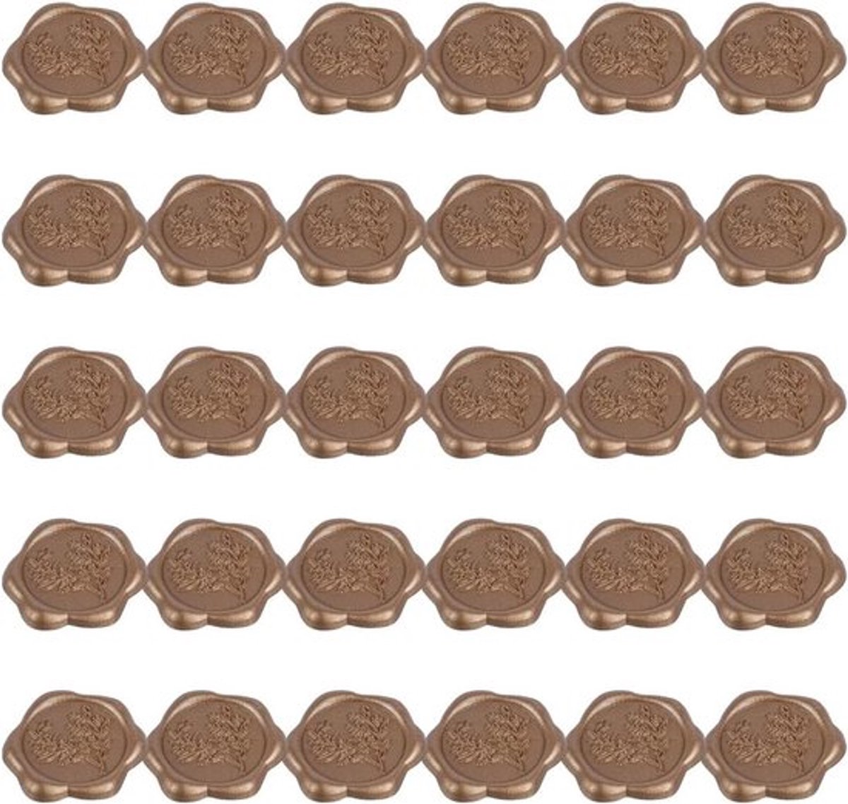 Decoratieve Wax Zegel Stickers - Uitnodigingen Enveloppen - Zelfklevende Zegels - Rozemarijn Patroon - Gouden - 30 Stuks - Geschikt voor Decoratie - Bruiloften - Feesten - Vintage Design