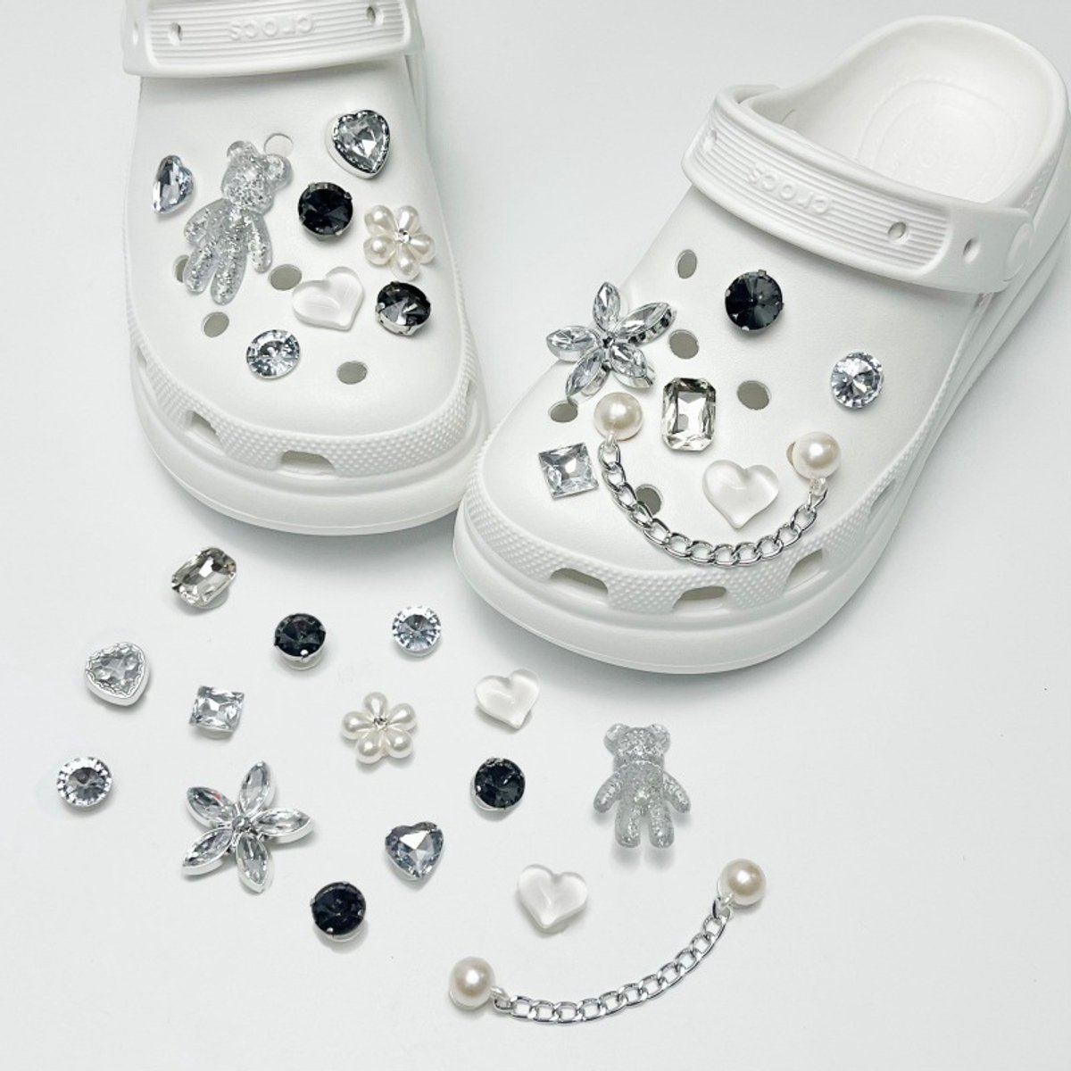 Schoenaccessoires-geschikt voor crocs charms- geschikt voor crocs pins- geschikt voor crocs Accessoires- geschikt voor Crocs Jibbitz-CJ-394 Gekleurde Kristalbeer Beadketting