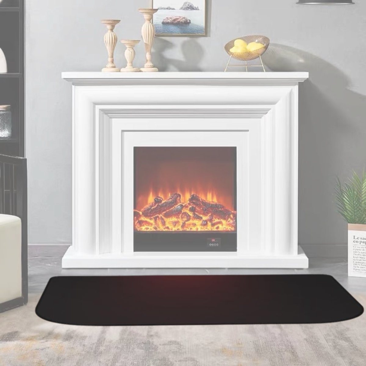 CLVP® Vuurvaste Mat - Hittebestendige Haardmat - Open Haard - Zwart