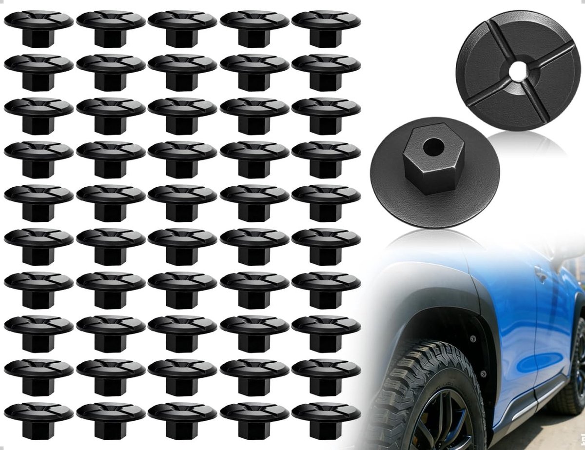 50 stuks kunststof moeren 4 mm voor bevestiging, wielhuisbescherming en auto-accessoires, geschikt voor Mercedes W201 W124 190D 260E