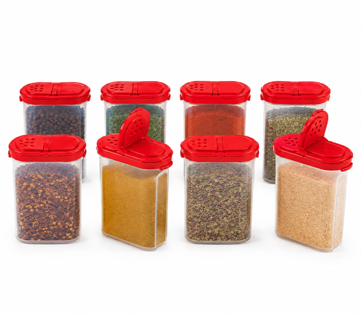 Tupperware RuimteSpaarders Plus / Kruidenovaaltjes - Ideaal voor Specerijen en Gedroogde Kruiden - Set van 8