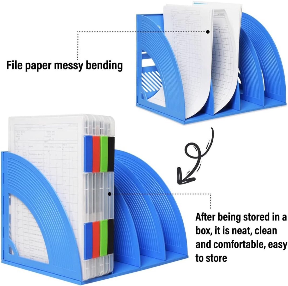 Transparante Opbergdoos met 2 Gespen voor A4 Papier, Draagbare Documentenhouder, Perfect voor Tijdschriften en Papieren Bescherming, Zwart