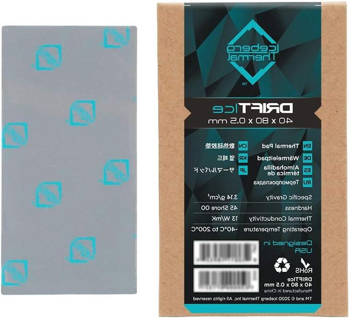 Thermische Pad - Koelpasta Pad - Componenten Koelen - Hoge Warmtegeleiding - 80x40x0.5mm - Grijs
