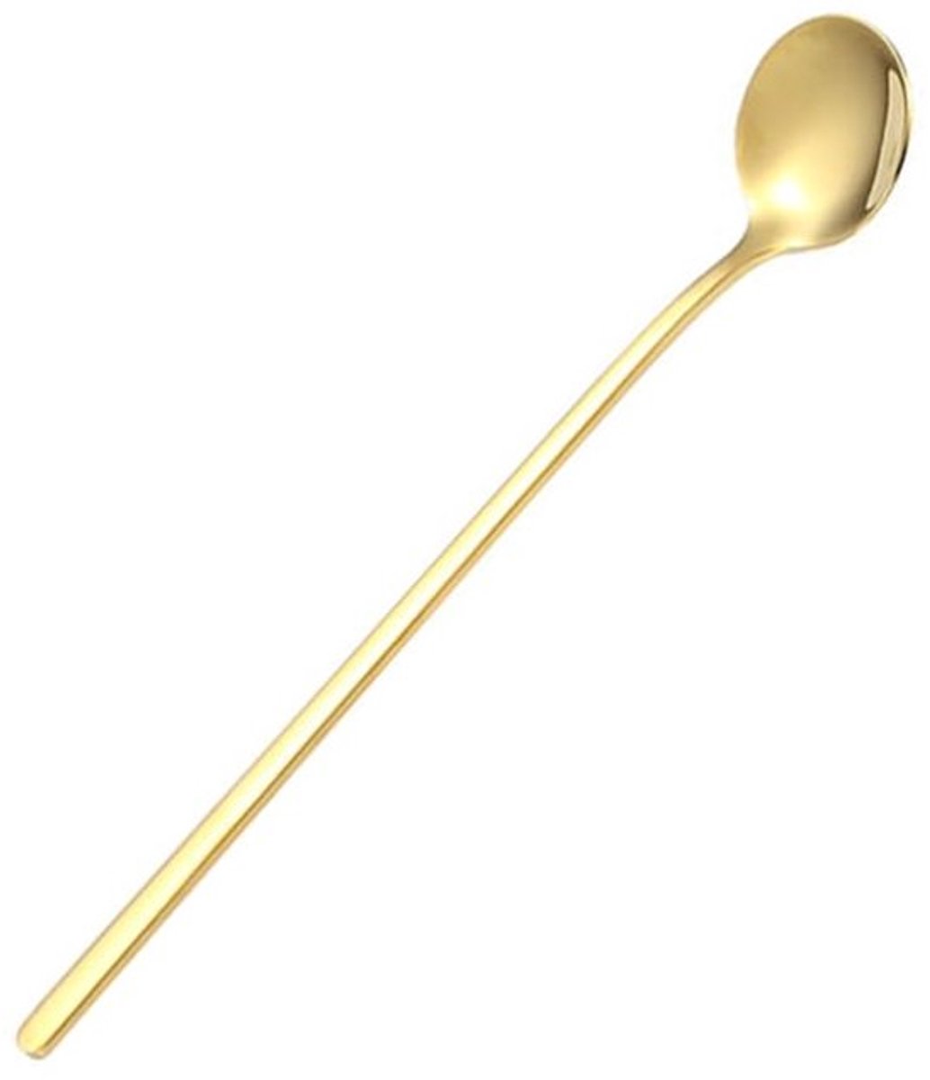 10 stuks lepels van roestvrij staal 410, kleine ronde lepel, 17 cm lange handgreep, ijslepel, lange roerlepel van roestvrij staal, voor cocktails, ijskoffie, ijsthee, milkshake, ijscoup,