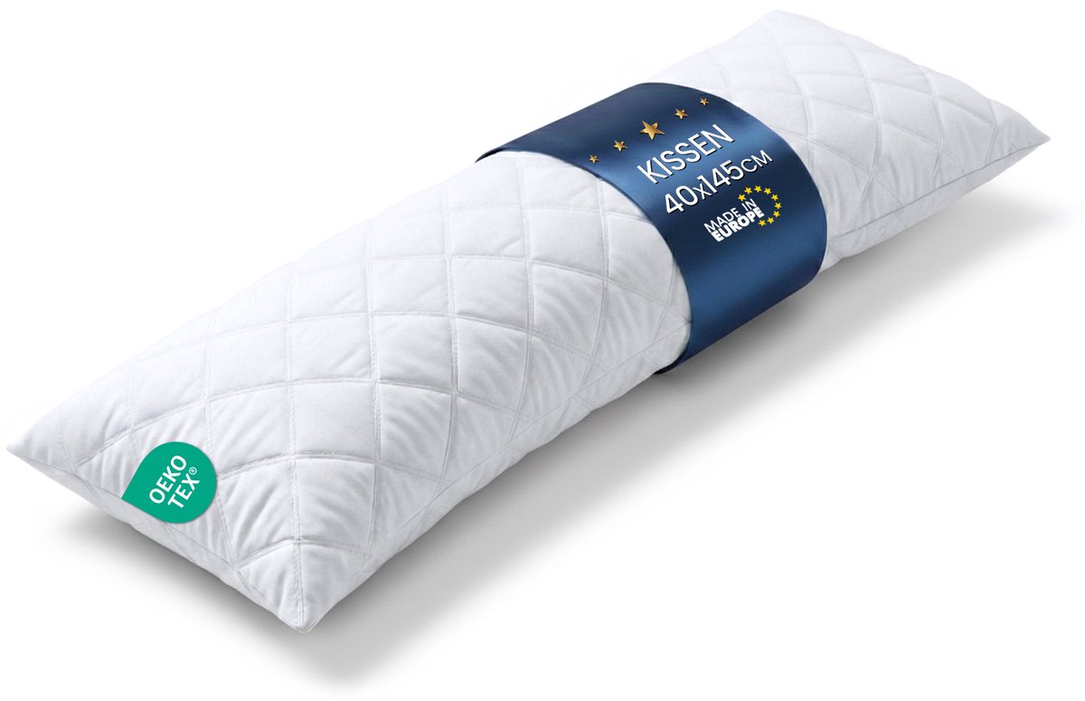 Kussenvulling voor zwangerschapskussen Kusseninzetstuk - 40x145 cm - lang kussen voor zijslapers lichaamskussen ideaal voor slaap ondersteuning perfect voor zwangere vrouwen Wit
