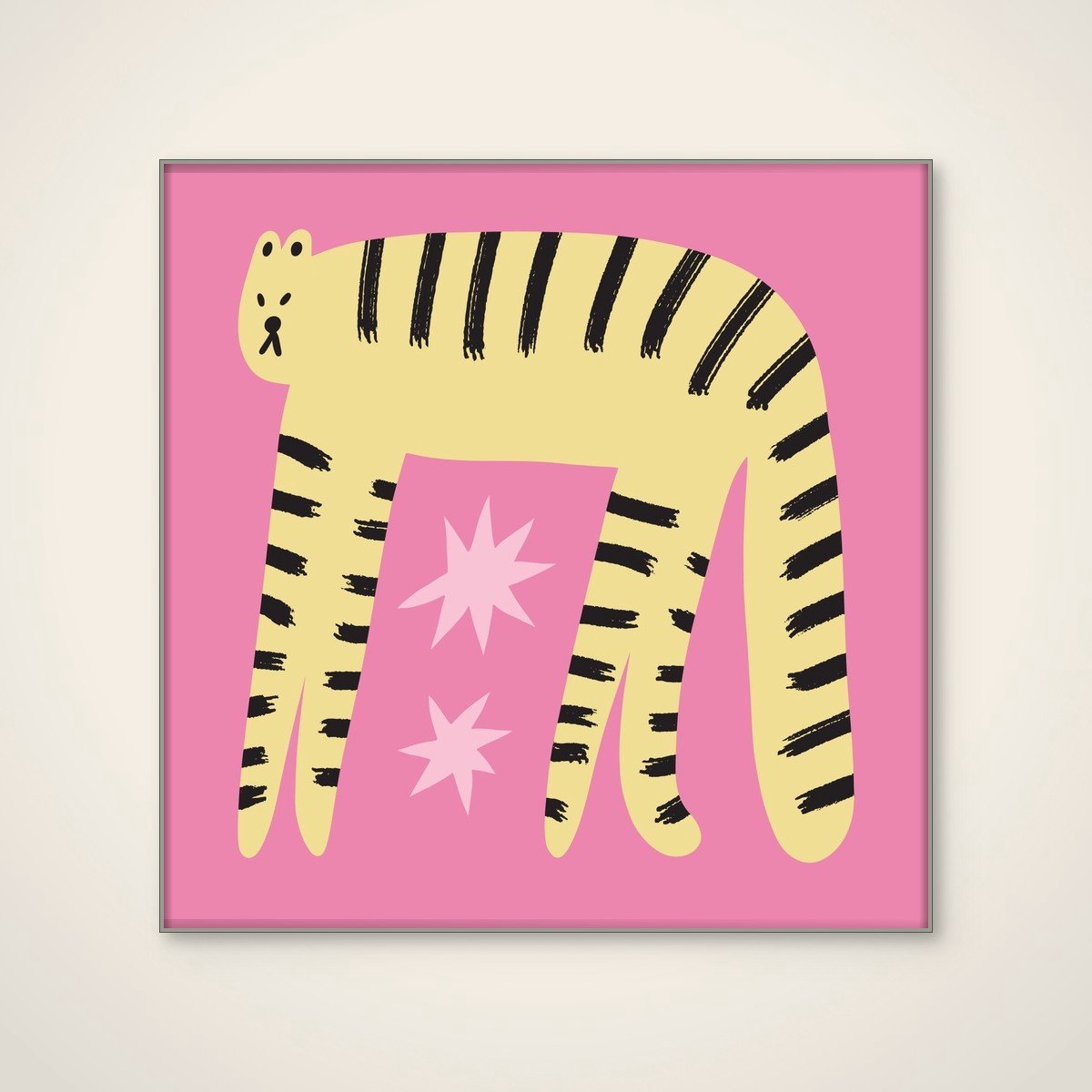 Akoestisch schilderij - 100 x 100 cm - Tinyandwildno22 van Treechild - Dieren wanddecoratie - zilver textielframe