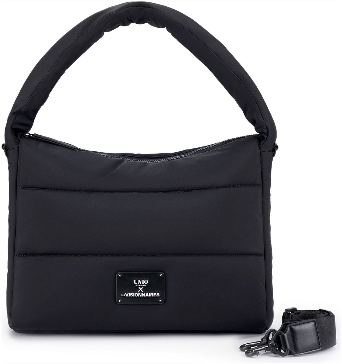 Unio Hamburg x Les Visionnaires schoudertas Blackline Unio Hobo Black zwart