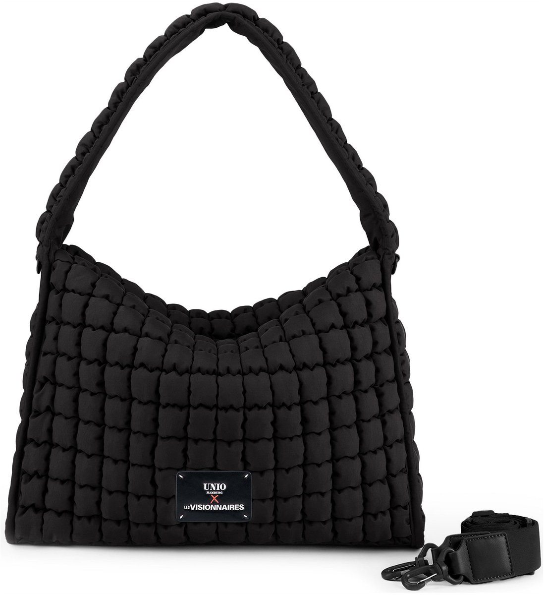 Unio Hamburg x Les Visionnaires schoudertas Blackline Bubble Unio Hobo Black zwart