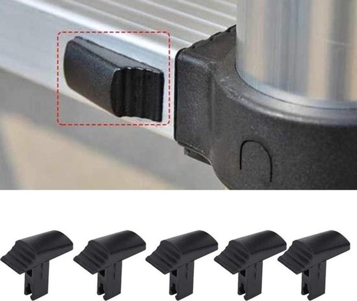 Telescopische Ladderschakelaar - Reserveonderdelen - Universele Schakelaar - Vervangende Accessoires - Geschikt voor Ladder - 5 Stuks - Zwart Telescopische Ladderschakelaar