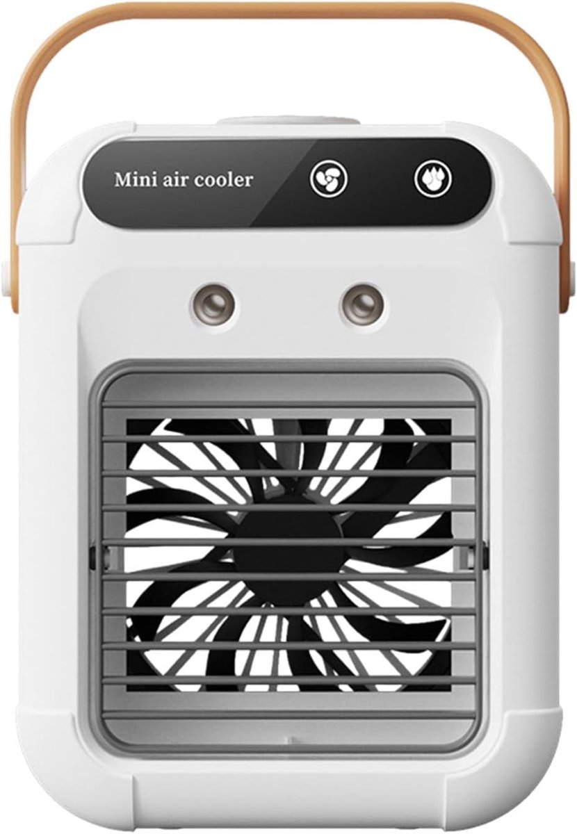 Draagbare luchtkoelventilator met twee snelheidsstanden, stille verneveling, 500 ml waterreservoir, USB-voeding, geschikt voor slaapkamers, bureaus, buiten en andere plaatsen.