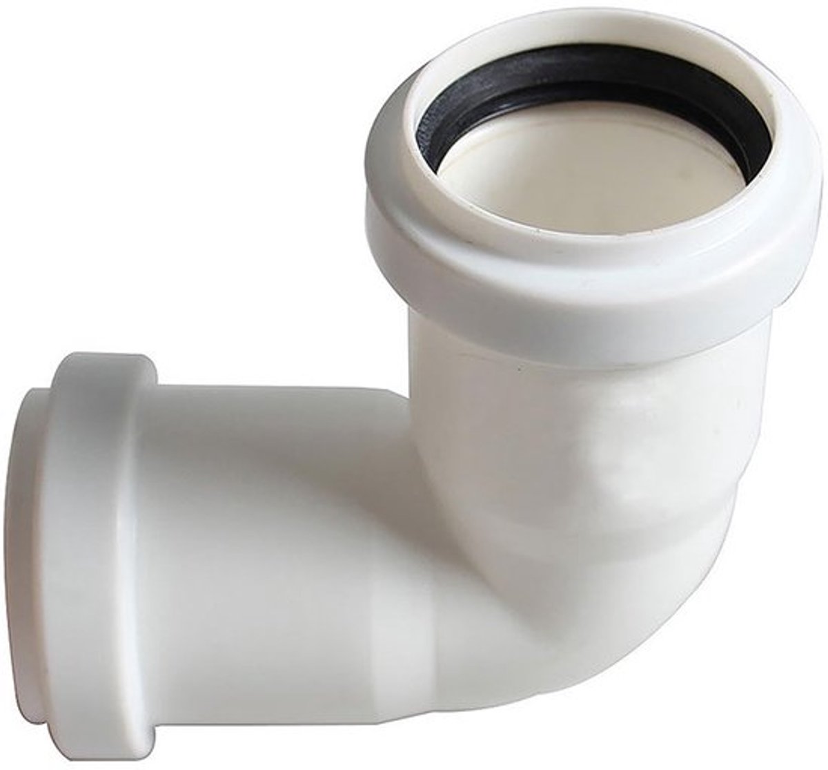 Afvalpijp 90 graden bocht, 40 mm afvalcompressie 90 graden bocht, willekeurige kleur (wit of grijs) voor gootsteen, afvoer, elleboog, wastafel, badkamervalfitting