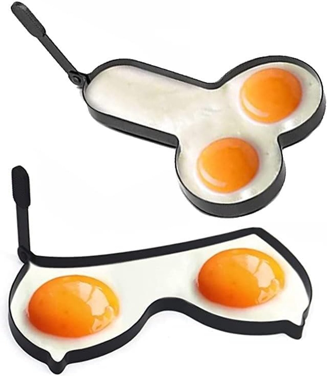 Daity 2 Pack - Bakvorm - Bakring - Kookring - Eivorm - Ei ring - Bakken - Keukengerei - RVS - zwart