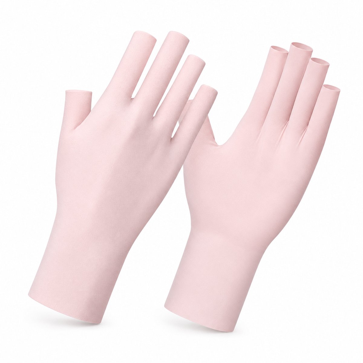 Vingervrije UV handschoenen - Zomer handschoenen met zonbescherming - Elastische rijhandschoenen voor dames en heren - Ademende korte handschoenen fietsen, autorijden en outdoor - Roze - One Size