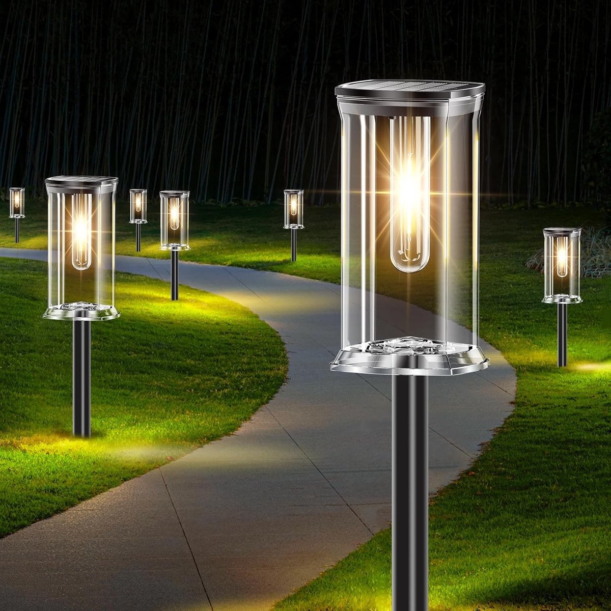 Set van 12 Warm Wit Solarlampen - Waterdichte LED Tuinverlichting - Automatisch Aan/Uit - Decoratieve Buitenverlichting voor Tuin en Terras