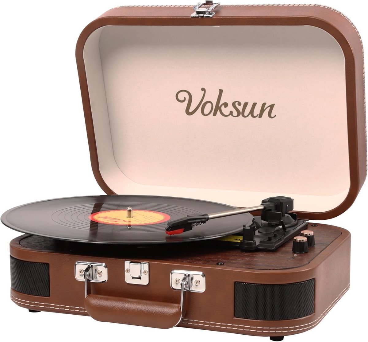 Draagbare Platenspeler - Vintage Koffer - Ingebouwde Stereoluidsprekers - Bluetooth en USB Ondersteuning - Voor Muziekliefhebbers