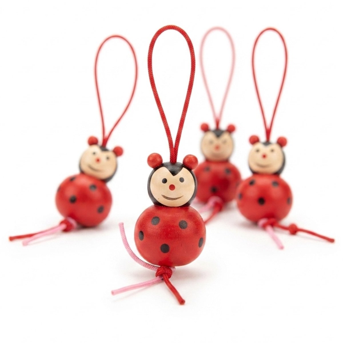 Gelukspoppetjes - (25 Stuks) Gelukshangers - Lieveheersbeestjes -- Geluks Lieveheersbeestjes - 3 cm
