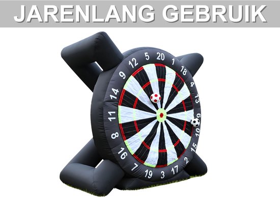 Opblaasbaar Voetbal Dartbord 3m - Met 8 Ballen en Blower - voor kinderen en evenementen - Grijs — afbeelding 4