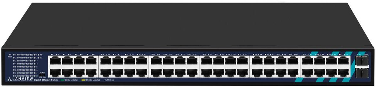 Lanview LVN-1UMOUNT-48PORT-2SFP-1G netwerk-switch Unmanaged Gigabit Ethernet (10/100/1000)