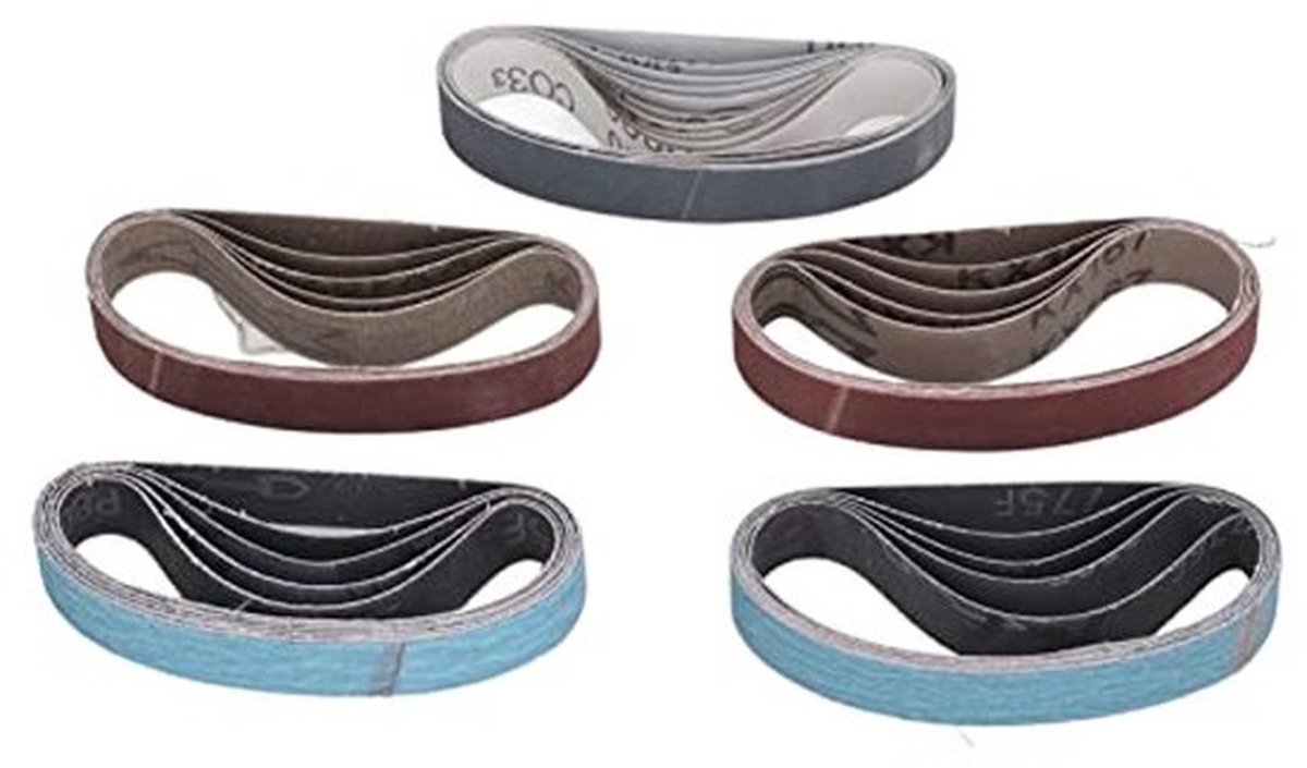 Schuurbanden, Zachte Oppervlakte Korrels 80 120 240 400 800 1000 Duurzaam Fijn Vlak Naad Slijtagebestendige Schuurbanden Set voor Roestverwijdering (3/4 inch 12 inch)