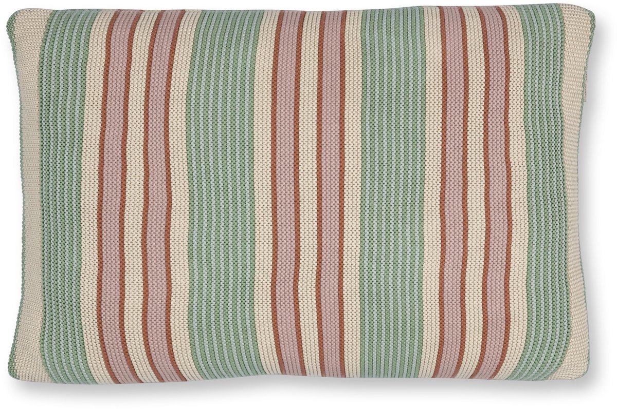 Pip Studio Bonsoir Combistripe Cushion Sierkussen - 40 x 60 cm cm - Groen