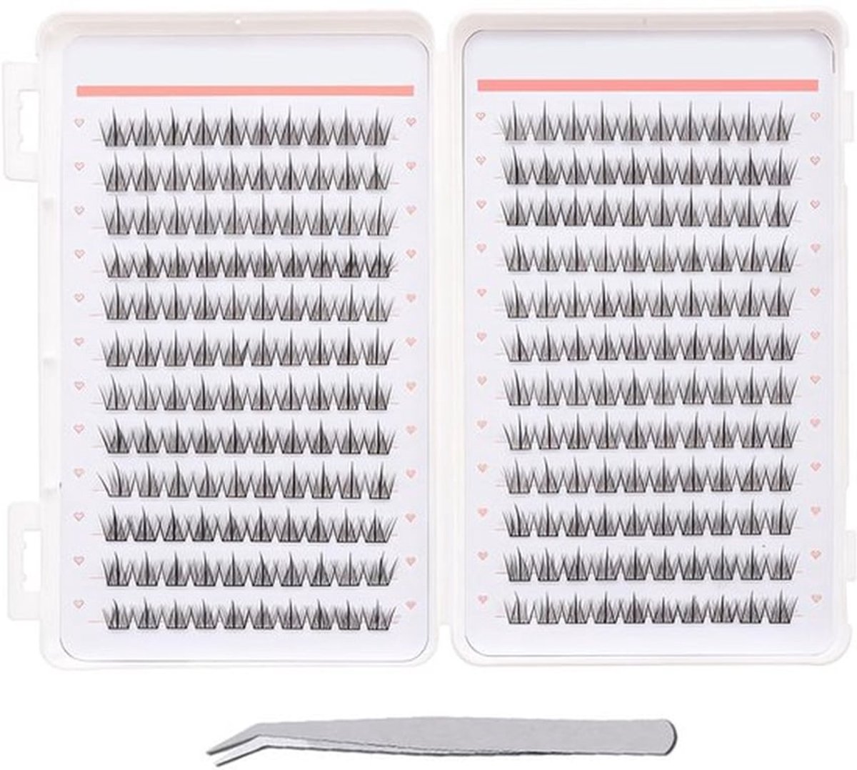 288 Stuks Zelfklevende Wimpers met Pincet, 24 Rijen Doe-Het-Zelf Wimpers, Geen Lijm Vereist, Zachte 5D Natuurlijke Valse Wimpers, Wimperextensions Kit