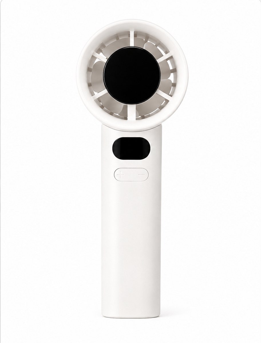 Draagbare USB Oplaadbare Handventilator – Mini Ventilator met 3 Snelheden - Wit