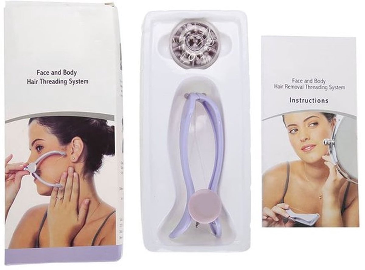 Gezichtshaar Epilator Voor Vrouwen Met Hoogwaardige Draad Verwijder Tool threading haar verwijdering Draagbare Formaat Voor Gezichtshaar (Blisterverpakking) Epilator & accessoires