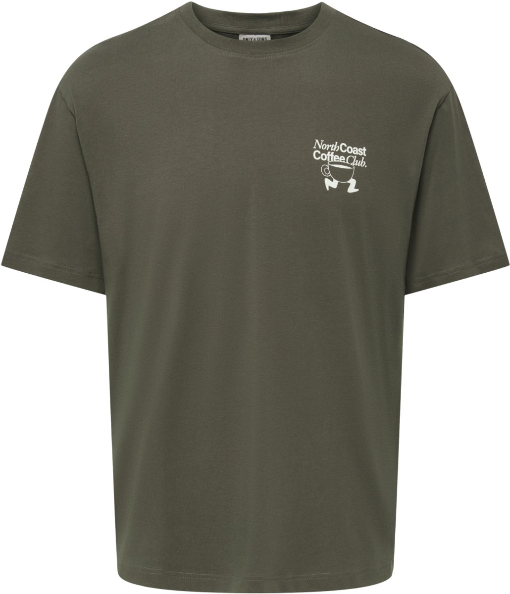 Only & Sons T-shirt Onsaxel Coffee Rlx Ss Tee 22039597 Tarmac/north Coas Mannen Maat - XL