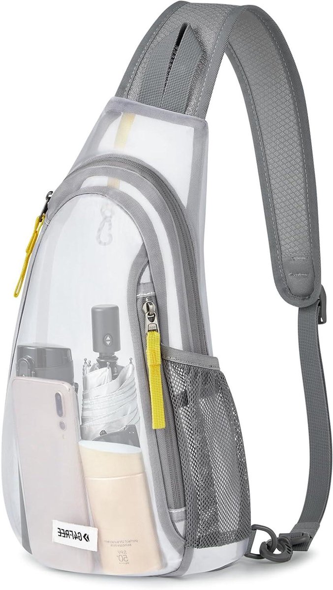 Transparante Tas - Mesh Rugzak - Evenementen Bezoek - Stadion Goedgekeurd - 19 x 40 cm - Grijs