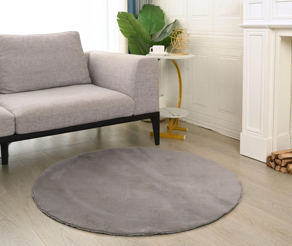 Rond Vloerkleed - Tapijt Woonkamer - Huis Verfraaien - Wasbaar met Vloerverwarming - Ø 120