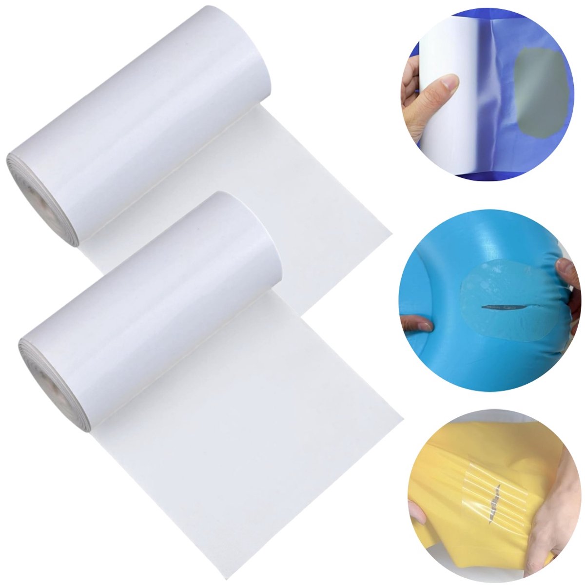 2 rollen Reparatietape - Tentpatches - Zwembanden reparatiepatches - Waterdichte TPU tape - Onzichtbare meubelreparatie sticker - Snijbaar - Voor meubels, tenten, parasols, luchtbedden, regenjassen, gordijnen (100*10 cm - Transparant)