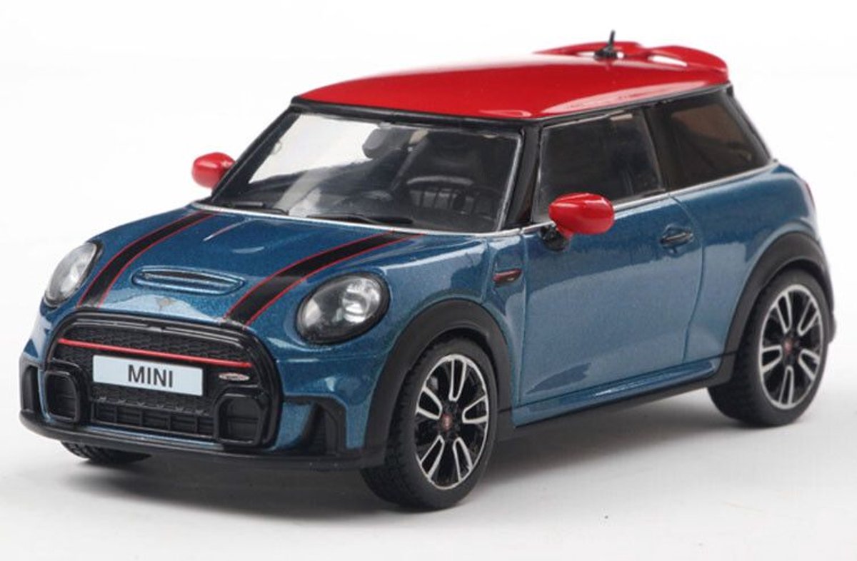 Modelauto Mini Cooper JCW (F56) 2023 Island blue metallic - Schaal 1:43