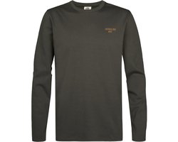 Petrol Industries - Heren Katoen T-shirt met lange mouwen miller - Zwart - Maat XXL